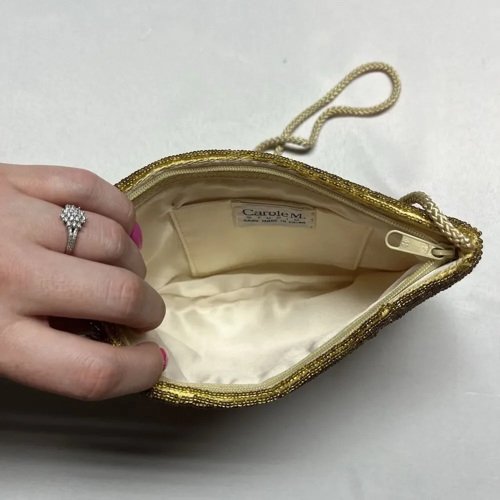 Vintage White Beaded Evening Clutch Purse Bundle